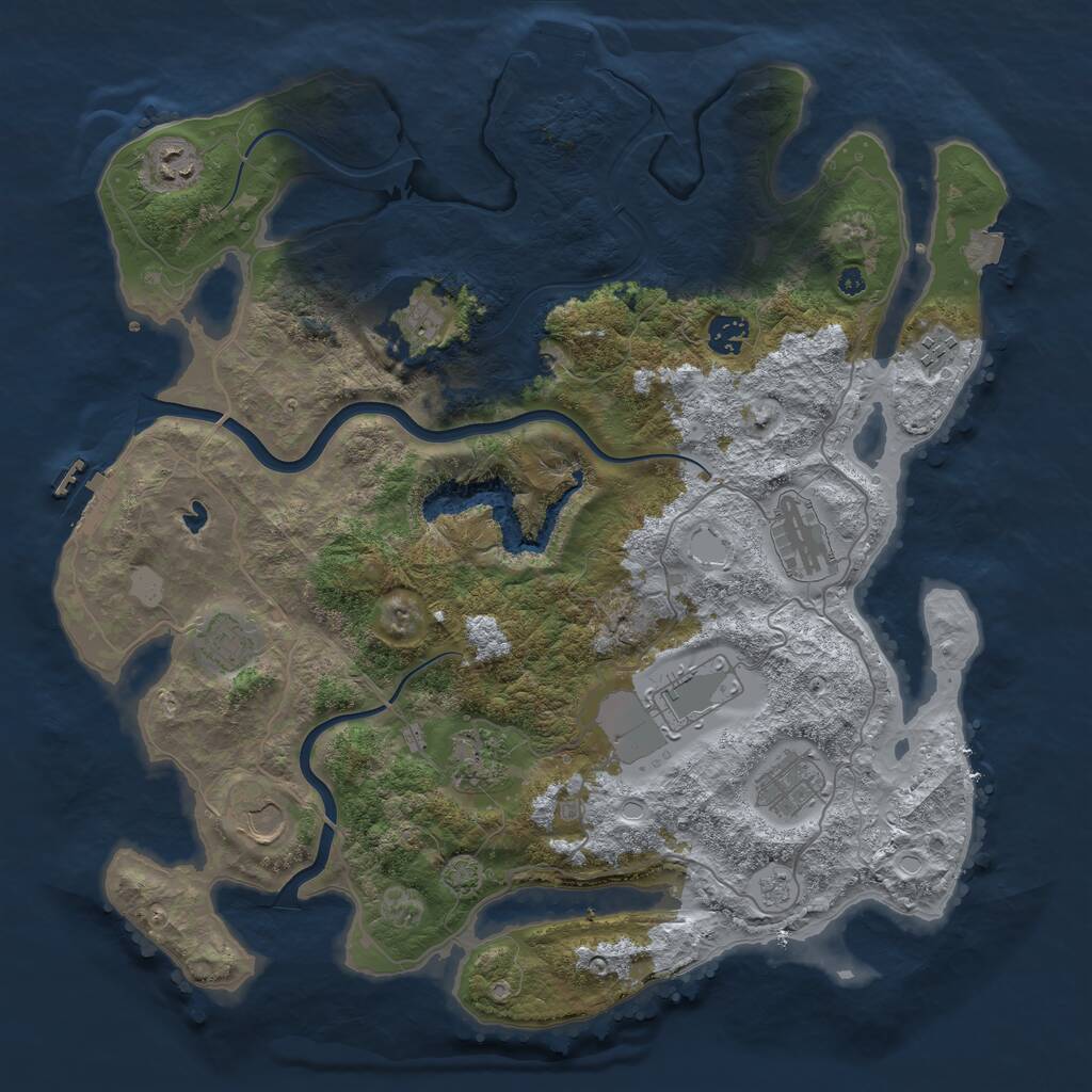 Rust Map: Procedural Map, Size: 4000, Seed: 91596646, 16 Monuments