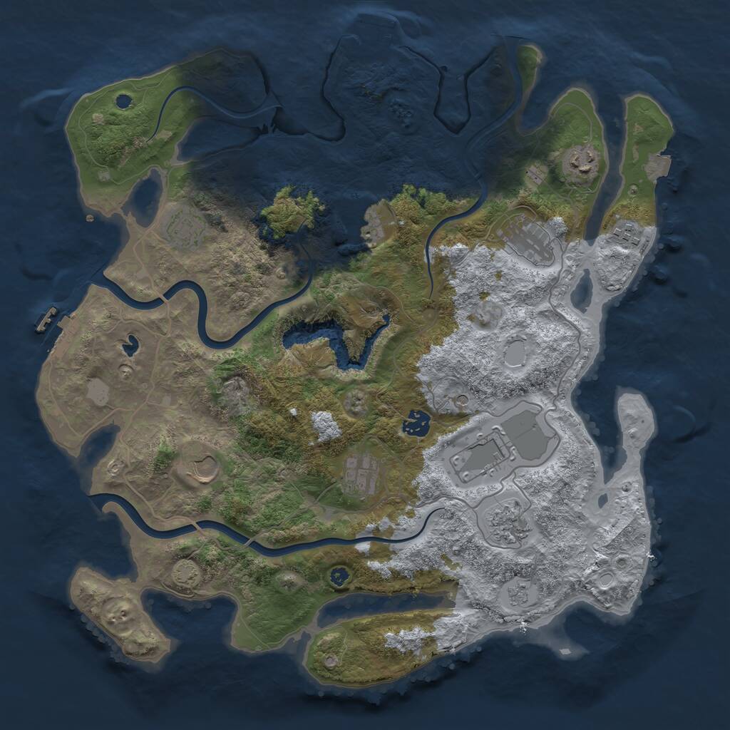 Rust Map: Procedural Map, Size: 4000, Seed: 91596646, 16 Monuments