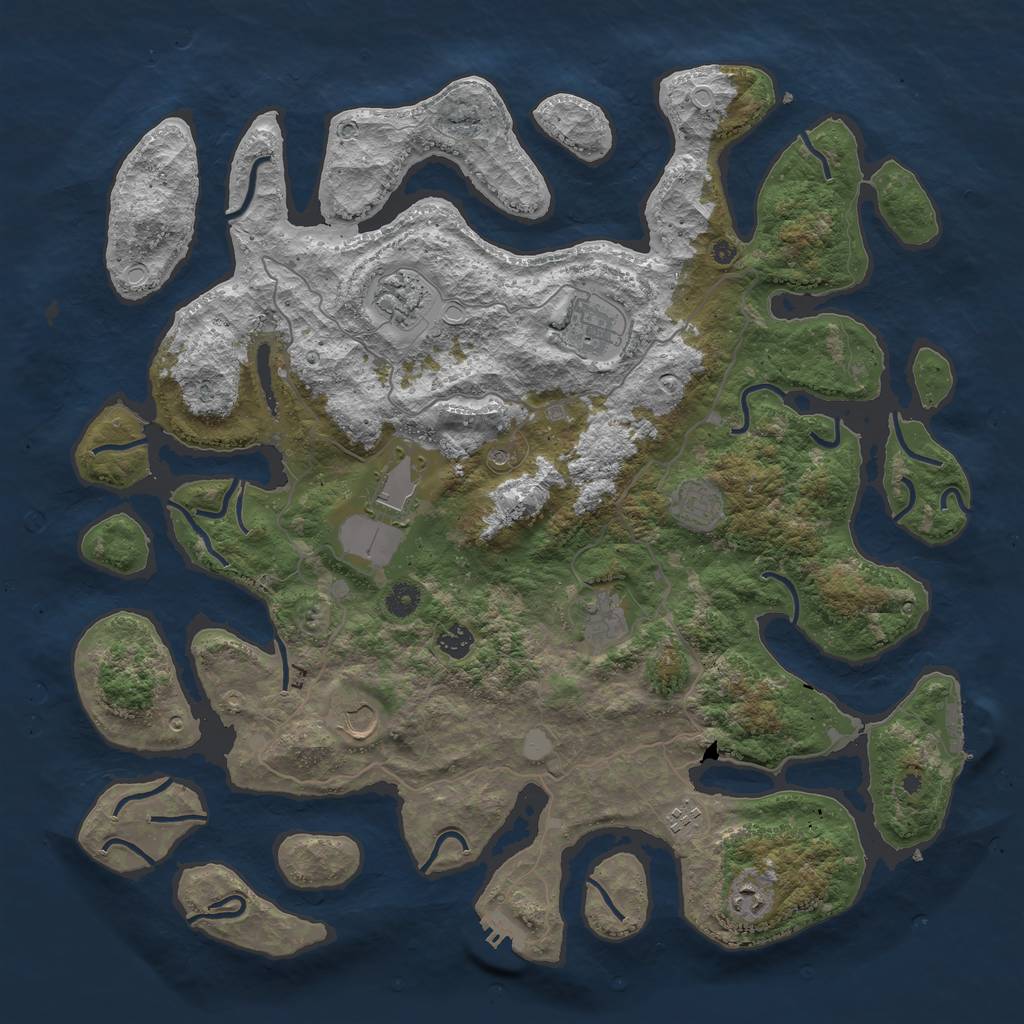 Rust Map: Procedural Map, Size: 4500, Seed: 29741, 17 Monuments