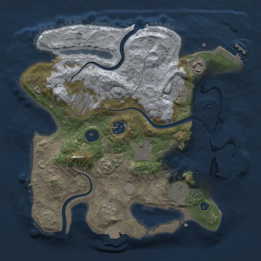 Rust Map: Procedural Map, Size: 3000, Seed: 4646464, 13 Monuments