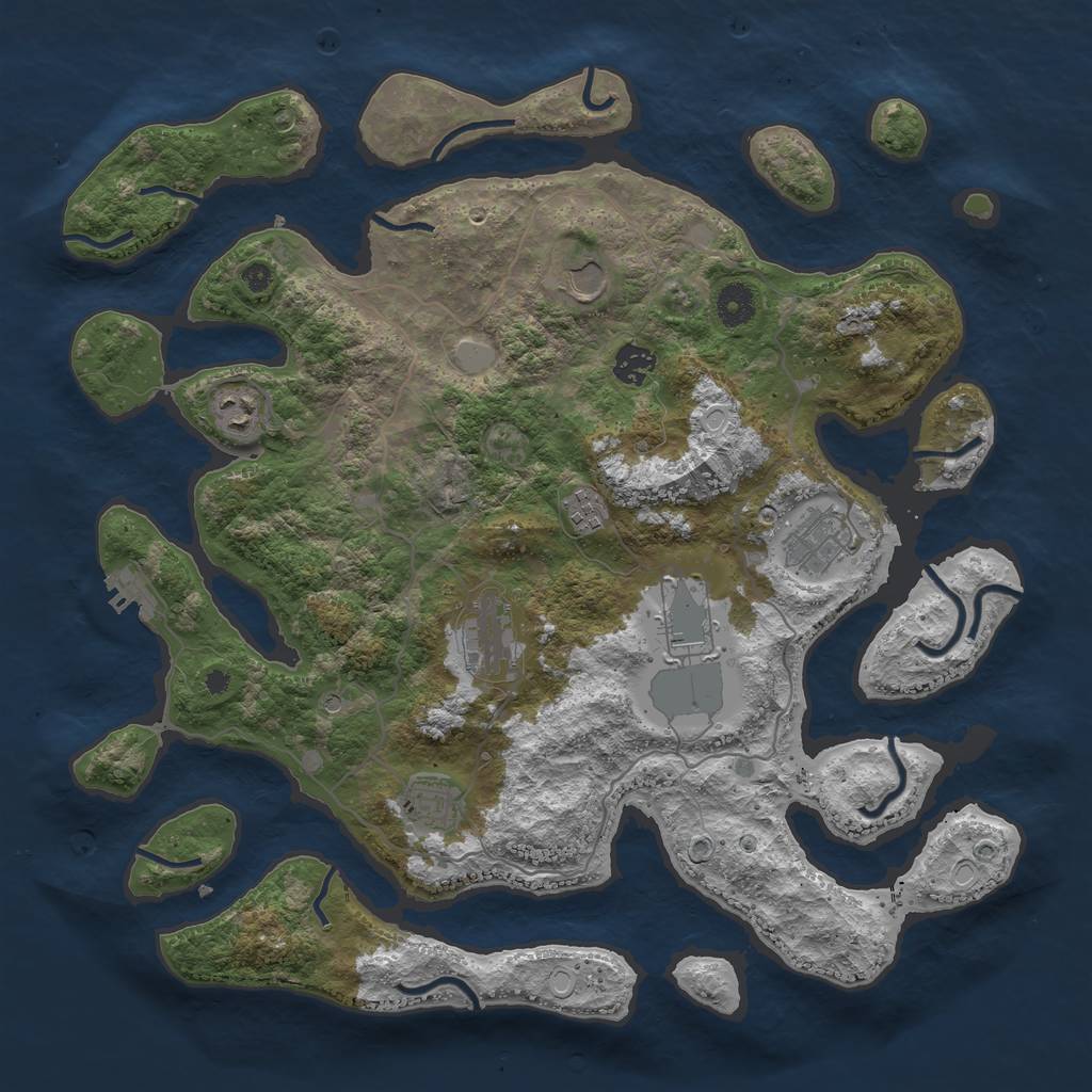 Rust Map: Procedural Map, Size: 4000, Seed: 647324, 15 Monuments