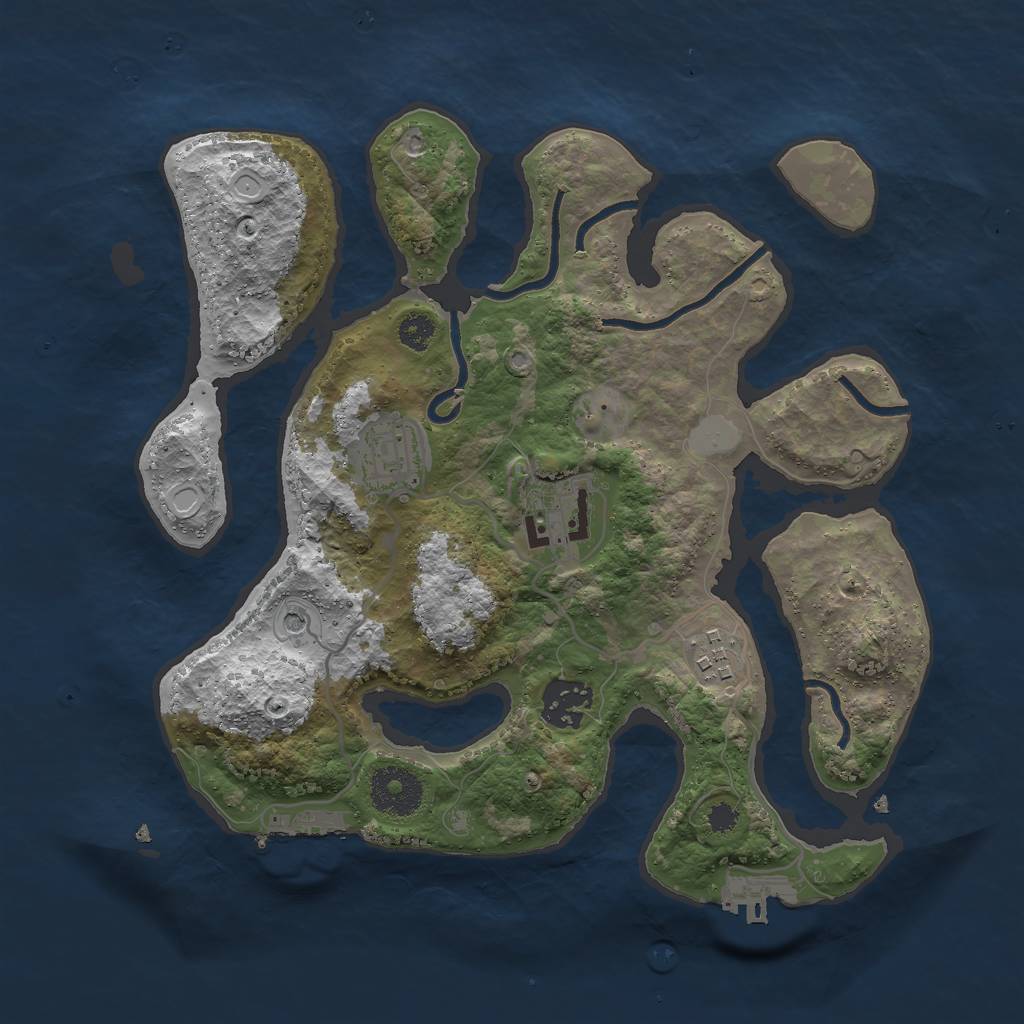 Rust Map: Procedural Map, Size: 3000, Seed: 64868486, 12 Monuments