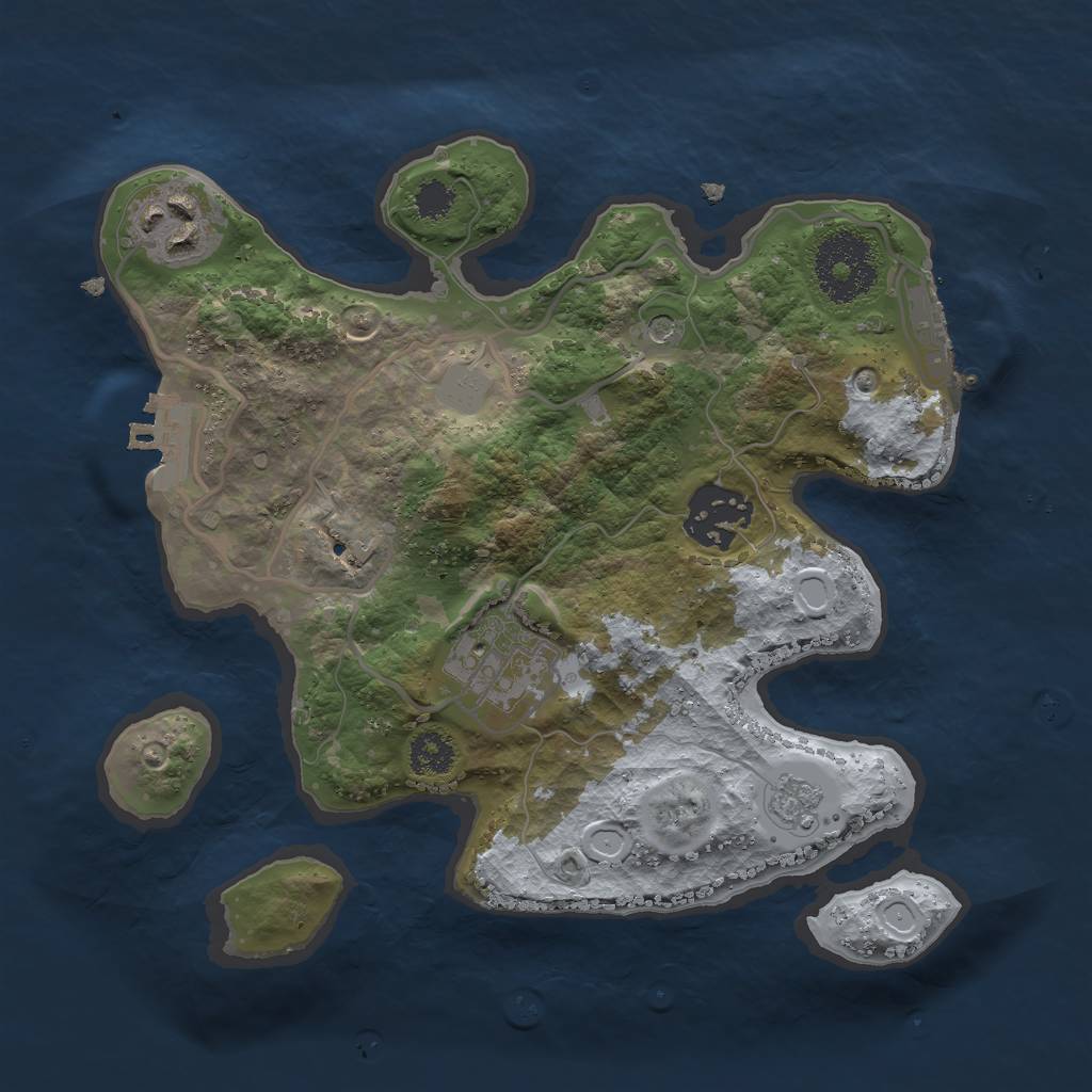 Rust Map: Procedural Map, Size: 2500, Seed: 445, 12 Monuments