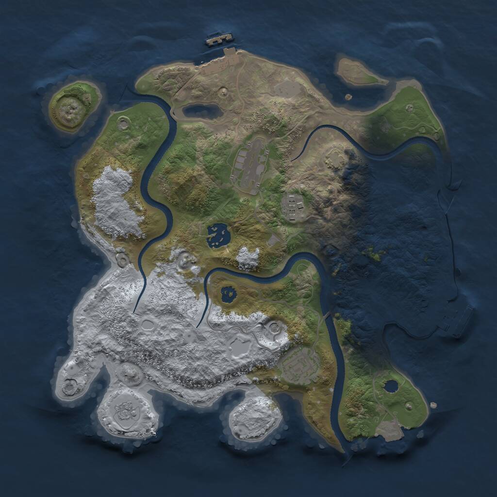 Rust Map: Procedural Map, Size: 3000, Seed: 876314289, 10 Monuments