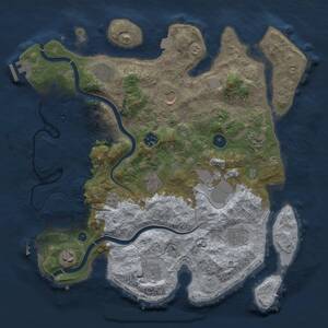 Thumbnail Rust Map: Procedural Map, Size: 3750, Seed: 890586, 16 Monuments