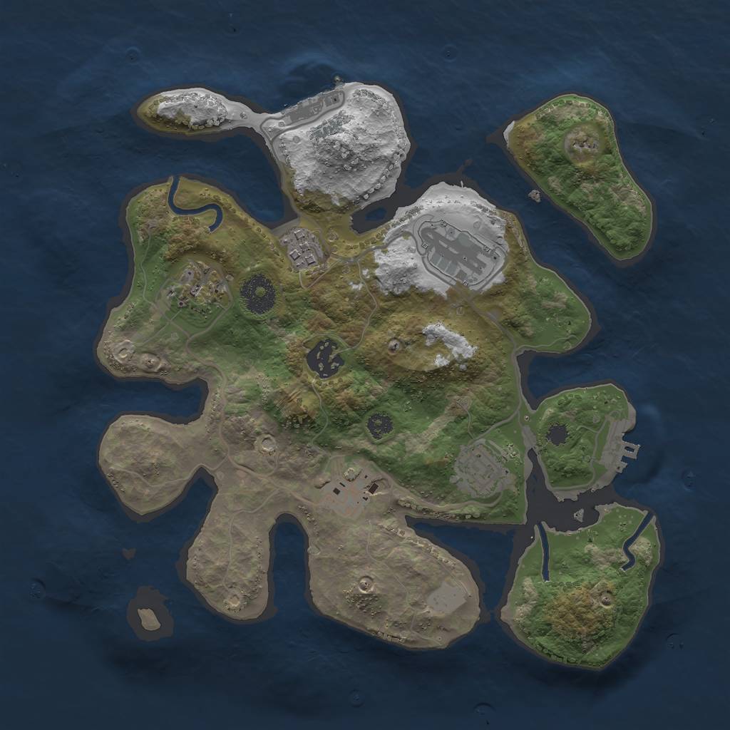 Rust Map: Procedural Map, Size: 3000, Seed: 508876, 13 Monuments