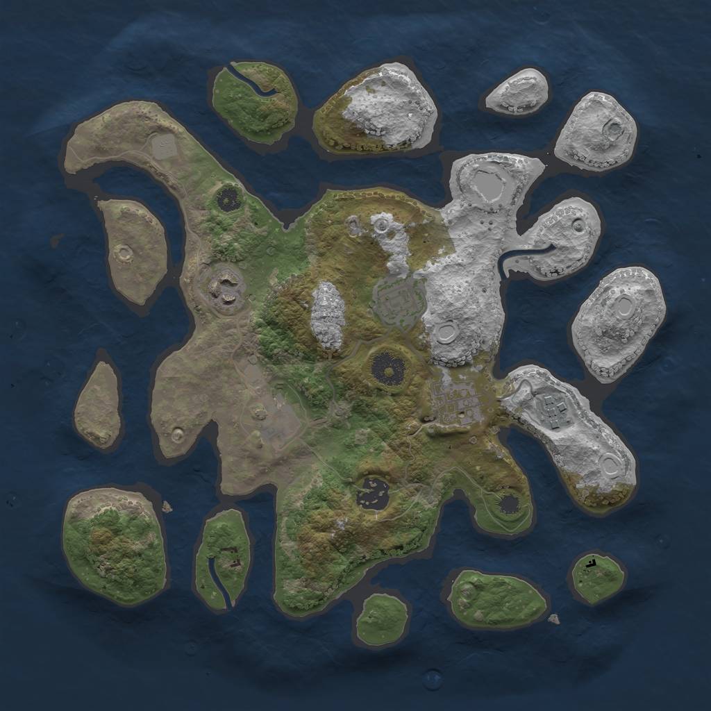 Rust Map: Procedural Map, Size: 3200, Seed: 7488867, 11 Monuments
