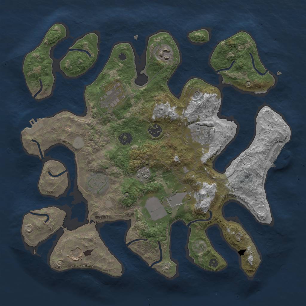 Rust Map: Procedural Map, Size: 3500, Seed: 132401954, 16 Monuments