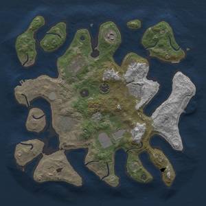 Thumbnail Rust Map: Procedural Map, Size: 3500, Seed: 132401954, 16 Monuments