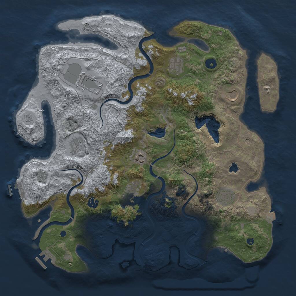 Rust Map: Procedural Map, Size: 4000, Seed: 35907781, 15 Monuments