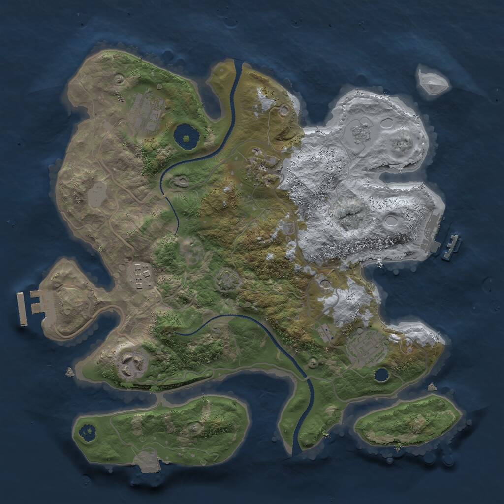 Rust Map: Procedural Map, Size: 3000, Seed: 309642, 11 Monuments