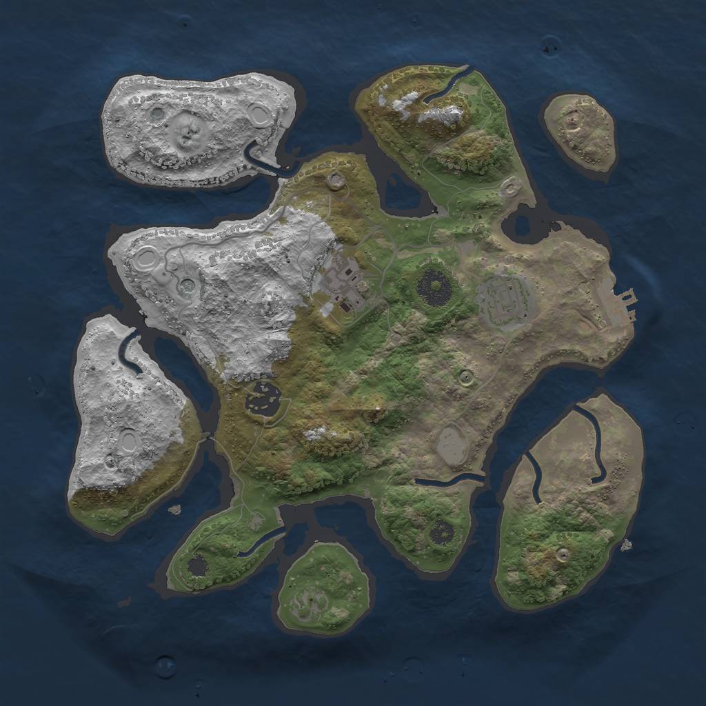 Rust Map: Procedural Map, Size: 3000, Seed: 224713119, 10 Monuments