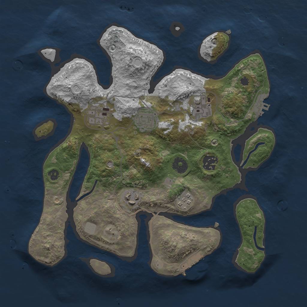 Rust Map: Procedural Map, Size: 3000, Seed: 496115, 13 Monuments