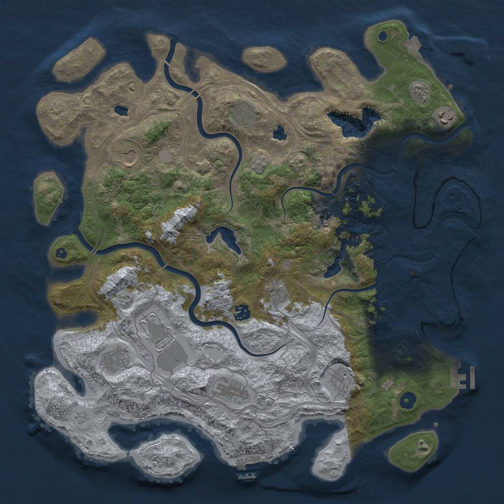 Rust Map: Procedural Map, Size: 4500, Seed: 17953, 16 Monuments