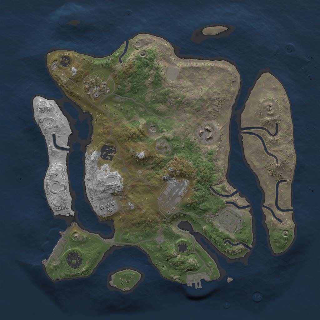 Rust Map: Procedural Map, Size: 3000, Seed: 817827245, 14 Monuments