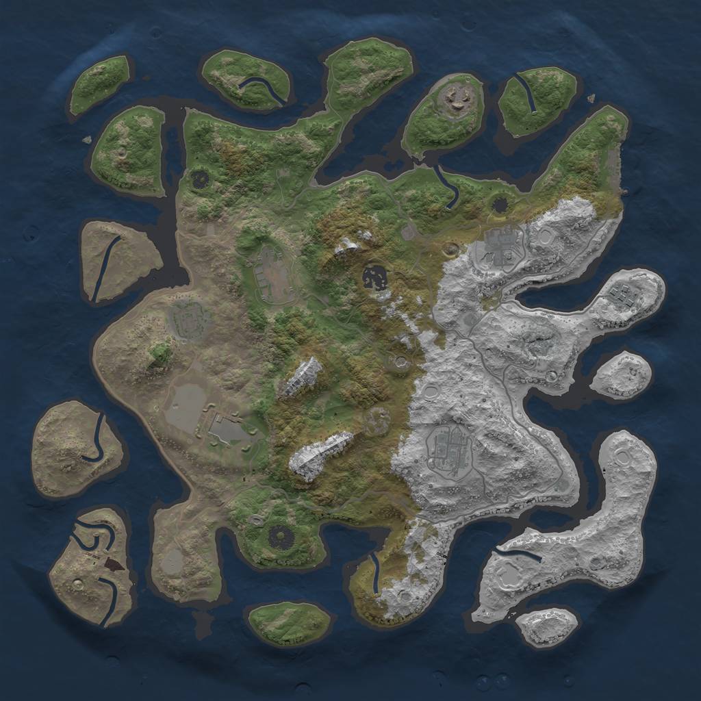 Rust Map: Procedural Map, Size: 4000, Seed: 138254566, 15 Monuments