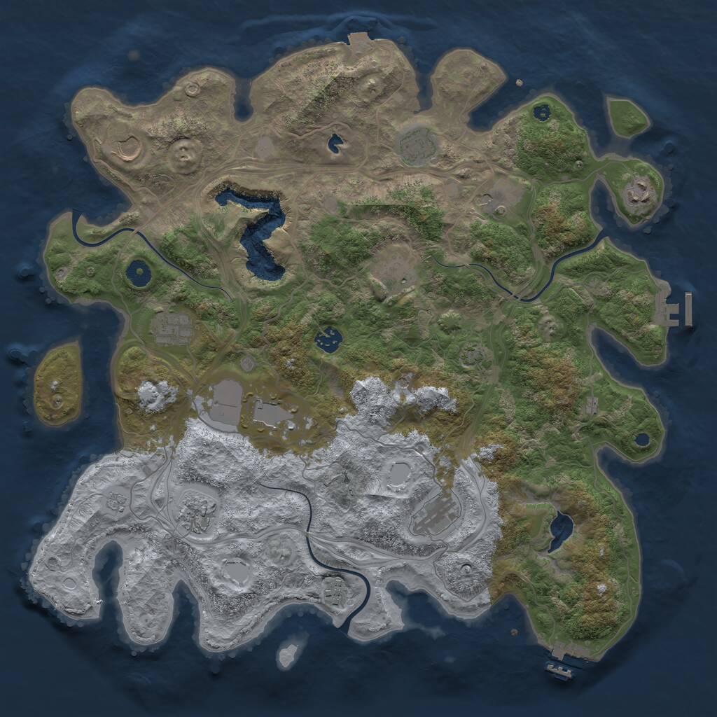 Rust Map: Procedural Map, Size: 4250, Seed: 1861932081, 17 Monuments