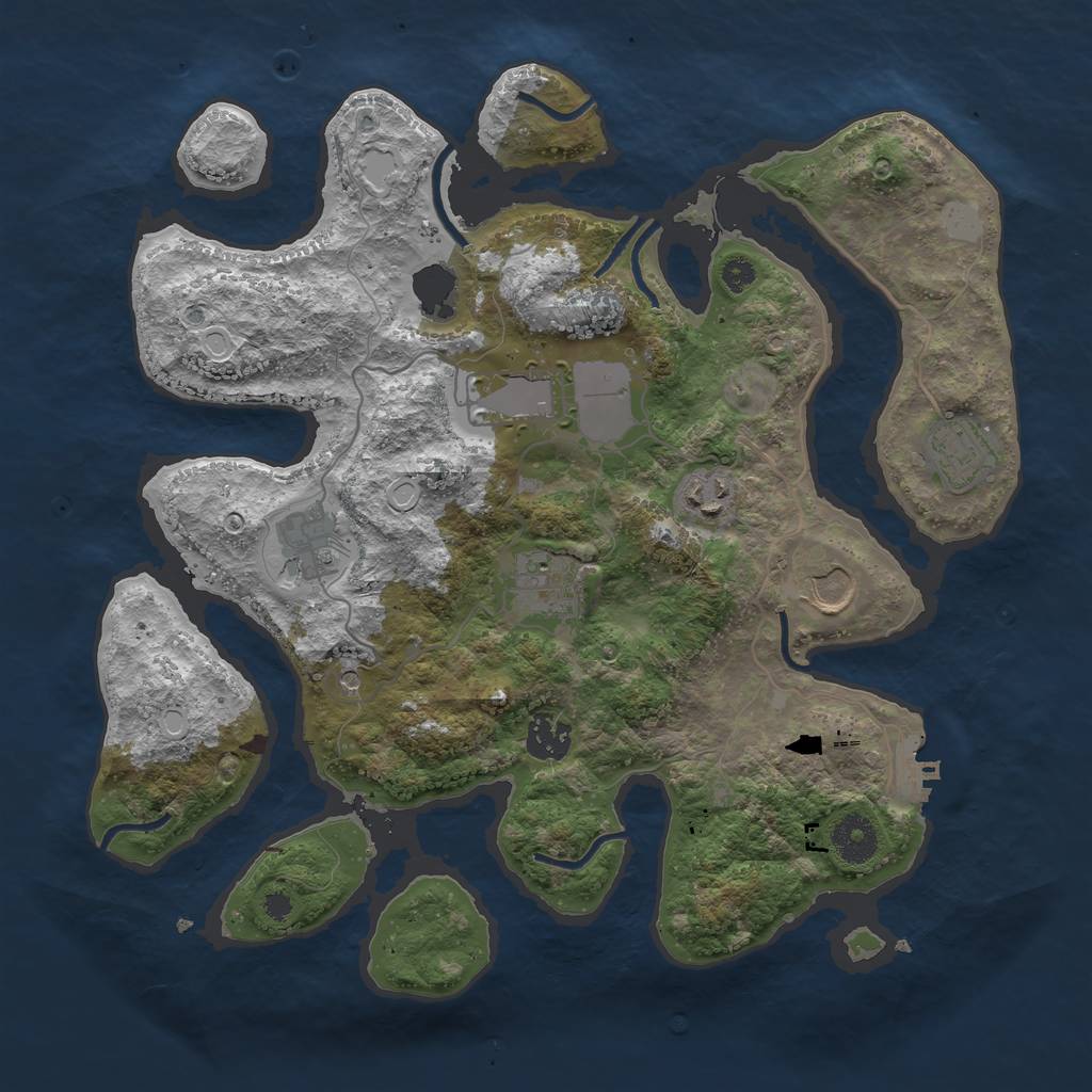 Rust Map: Procedural Map, Size: 3500, Seed: 224713119, 14 Monuments