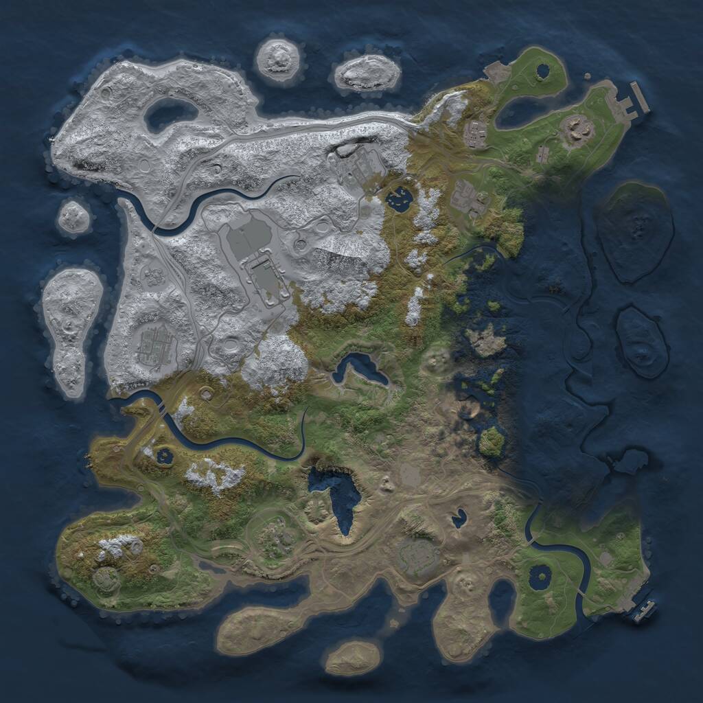 Rust Map: Procedural Map, Size: 4250, Seed: 520520255, 16 Monuments
