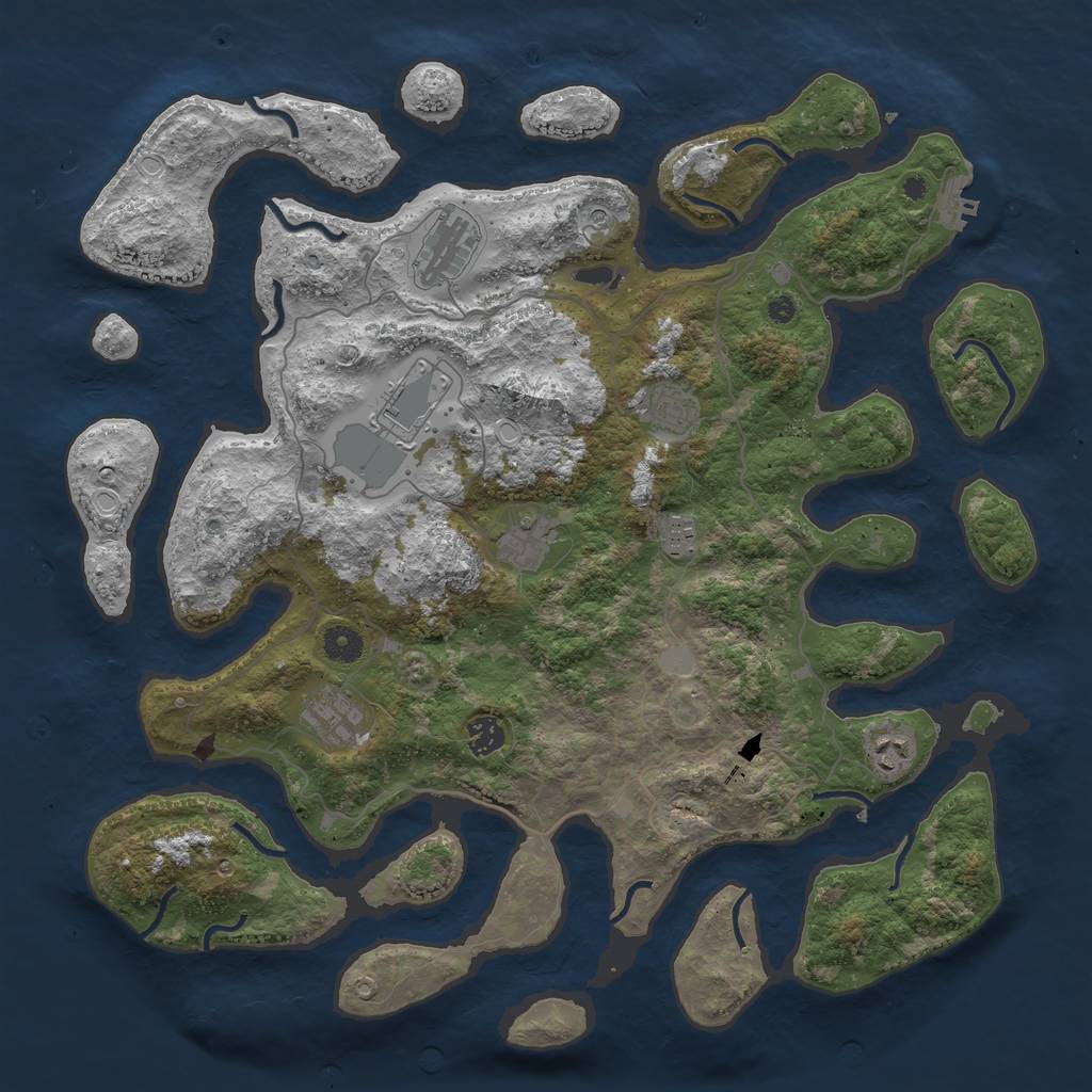 Rust Map: Procedural Map, Size: 4250, Seed: 520520255, 15 Monuments