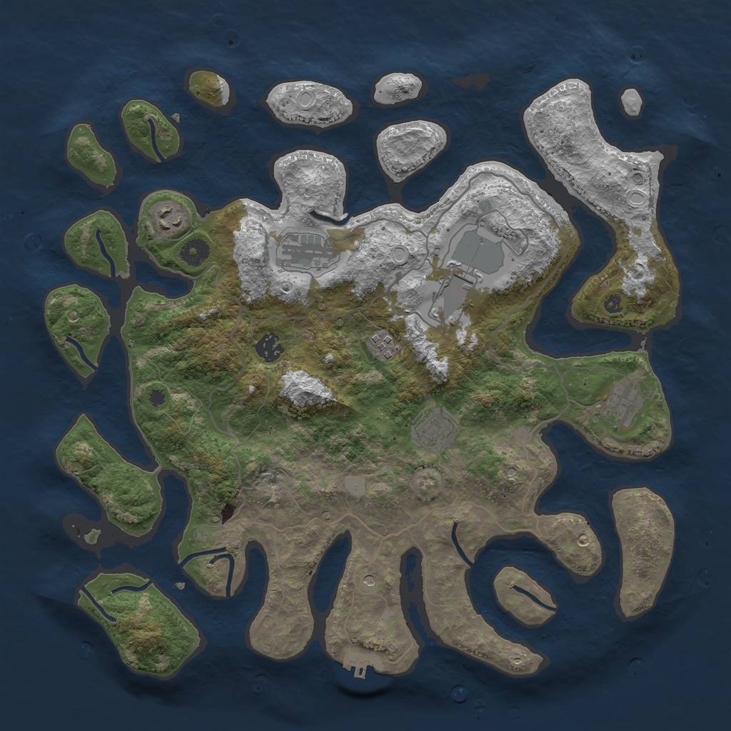 Rust Map: Procedural Map, Size: 4000, Seed: 7122021, 14 Monuments