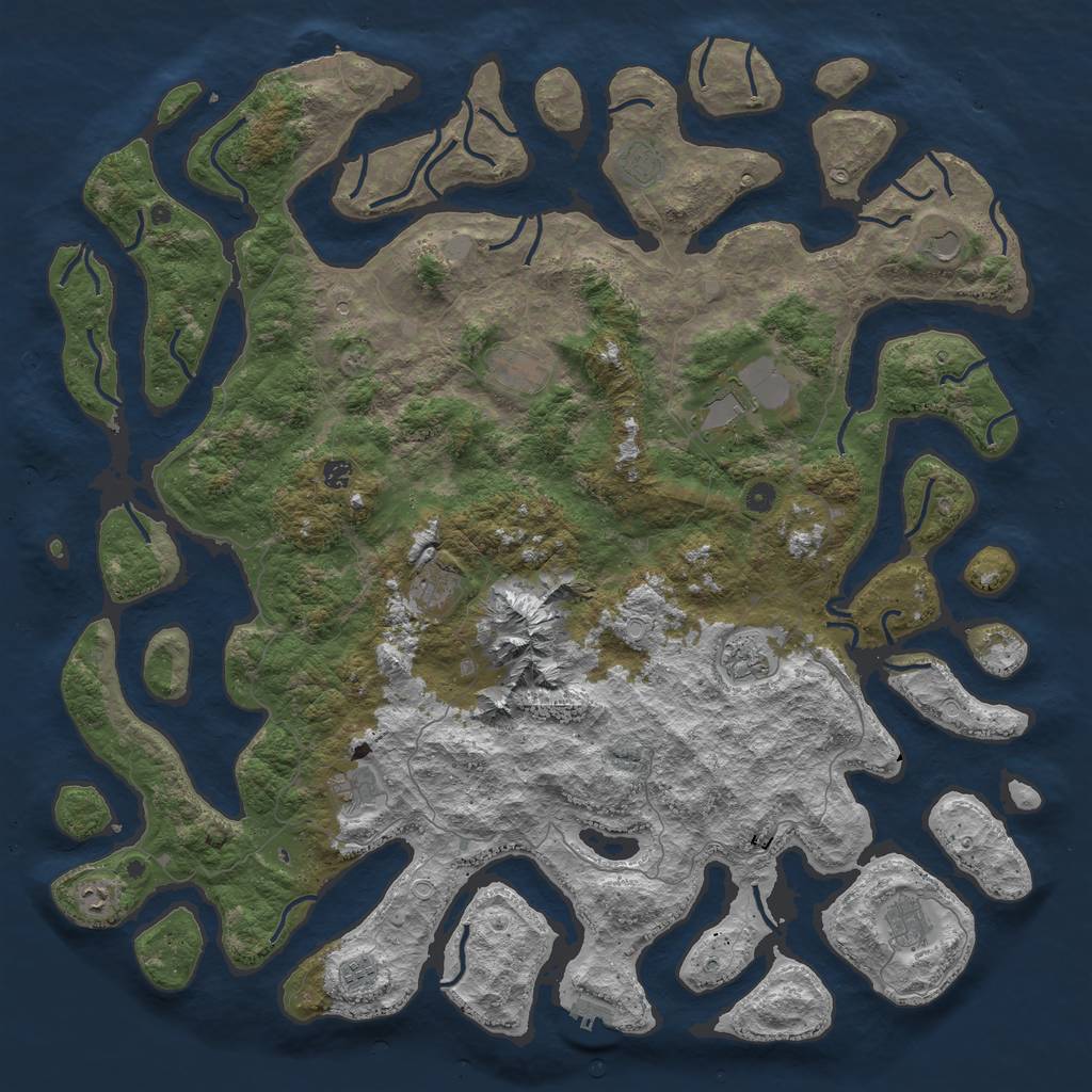 Rust Map: Procedural Map, Size: 5500, Seed: 5981589, 19 Monuments