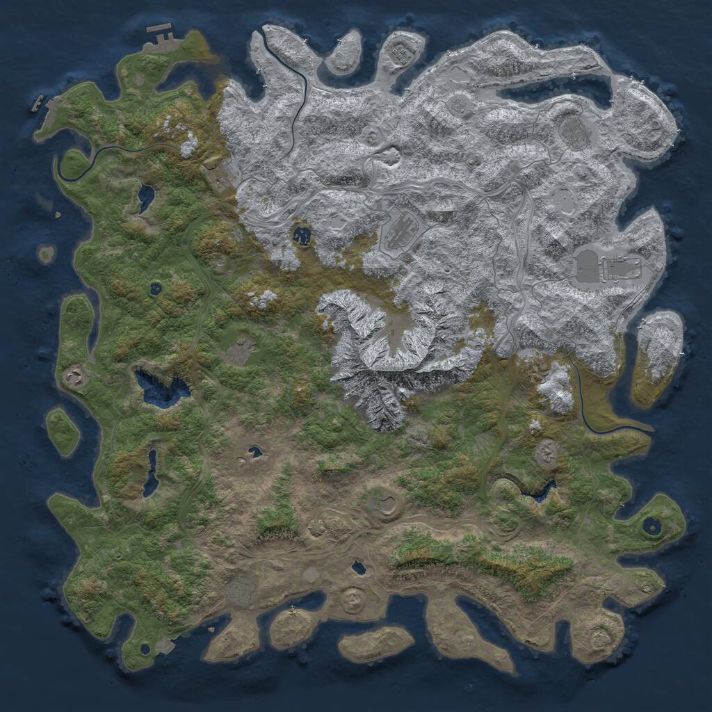Rust Map: Procedural Map, Size: 5800, Seed: 777, 17 Monuments