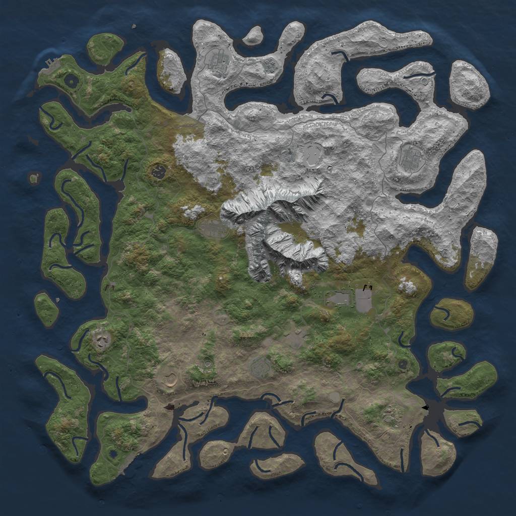 Rust Map: Procedural Map, Size: 5700, Seed: 777, 19 Monuments