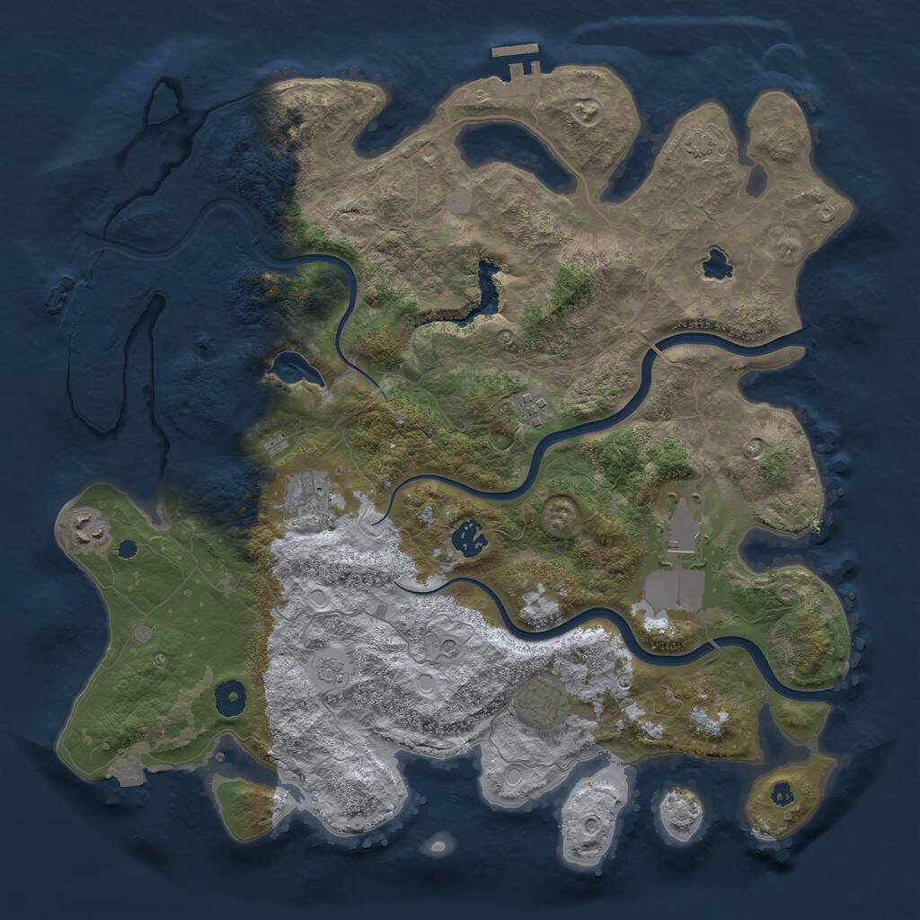 Rust Map: Procedural Map, Size: 4000, Seed: 793189, 12 Monuments