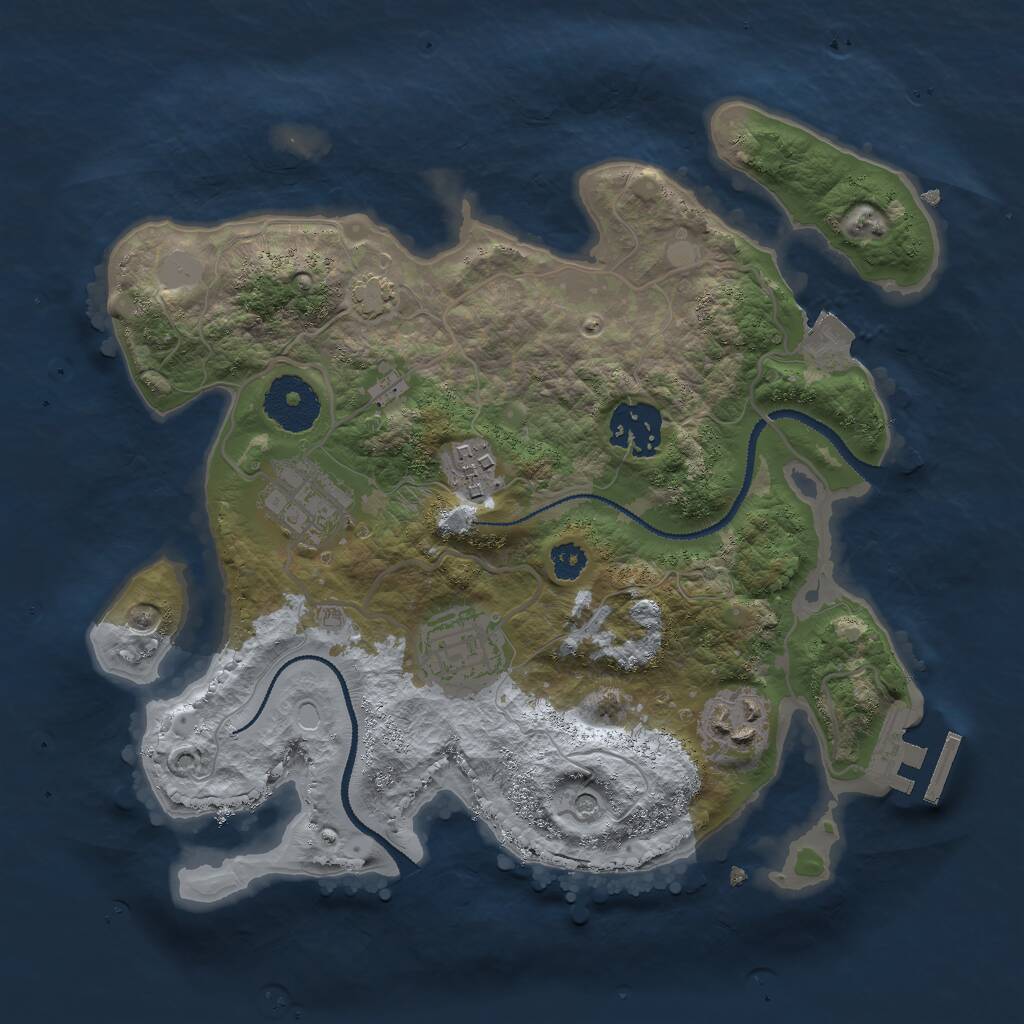 Rust Map: Procedural Map, Size: 2819, Seed: 2842, 9 Monuments