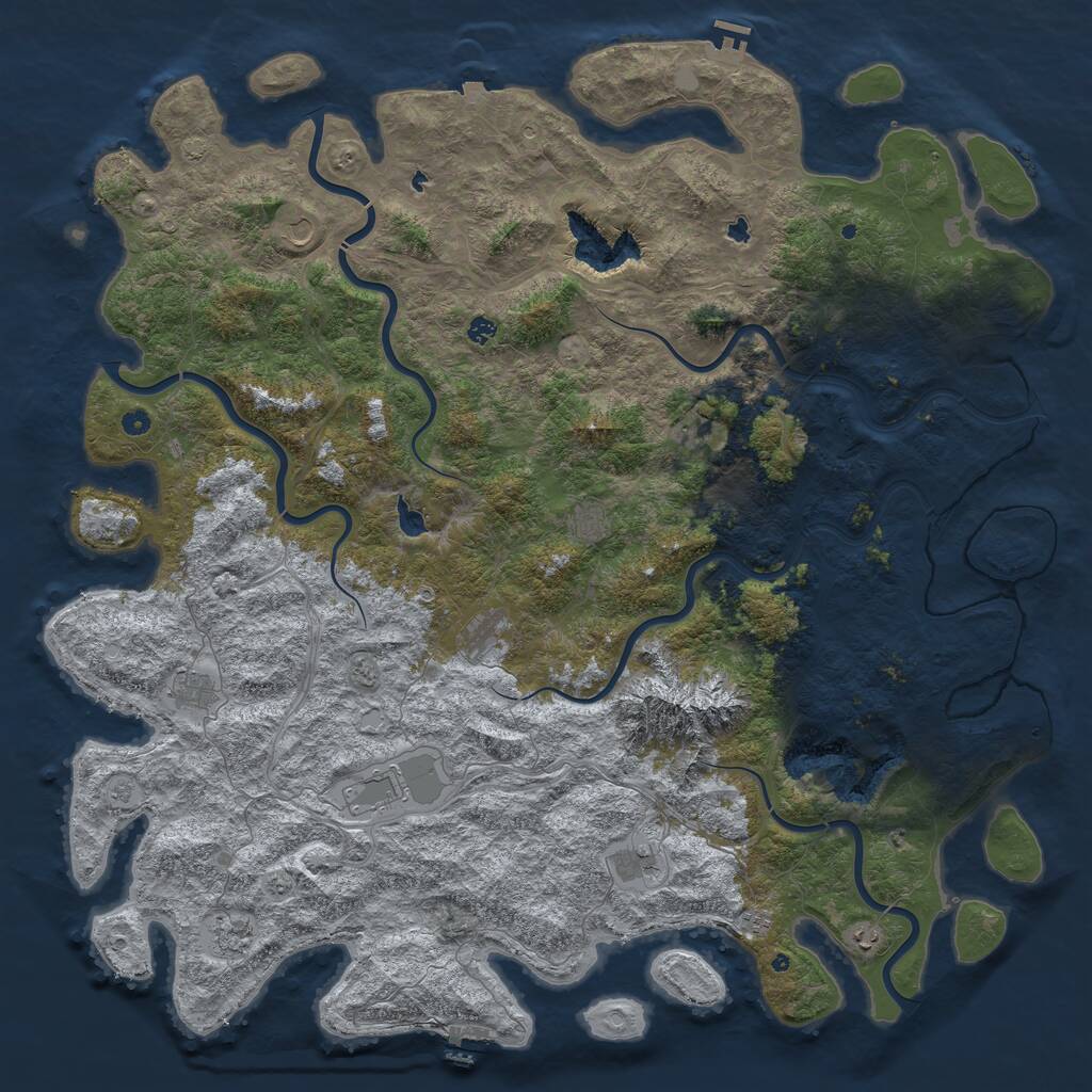 Rust Map: Procedural Map, Size: 6000, Seed: 33, 17 Monuments