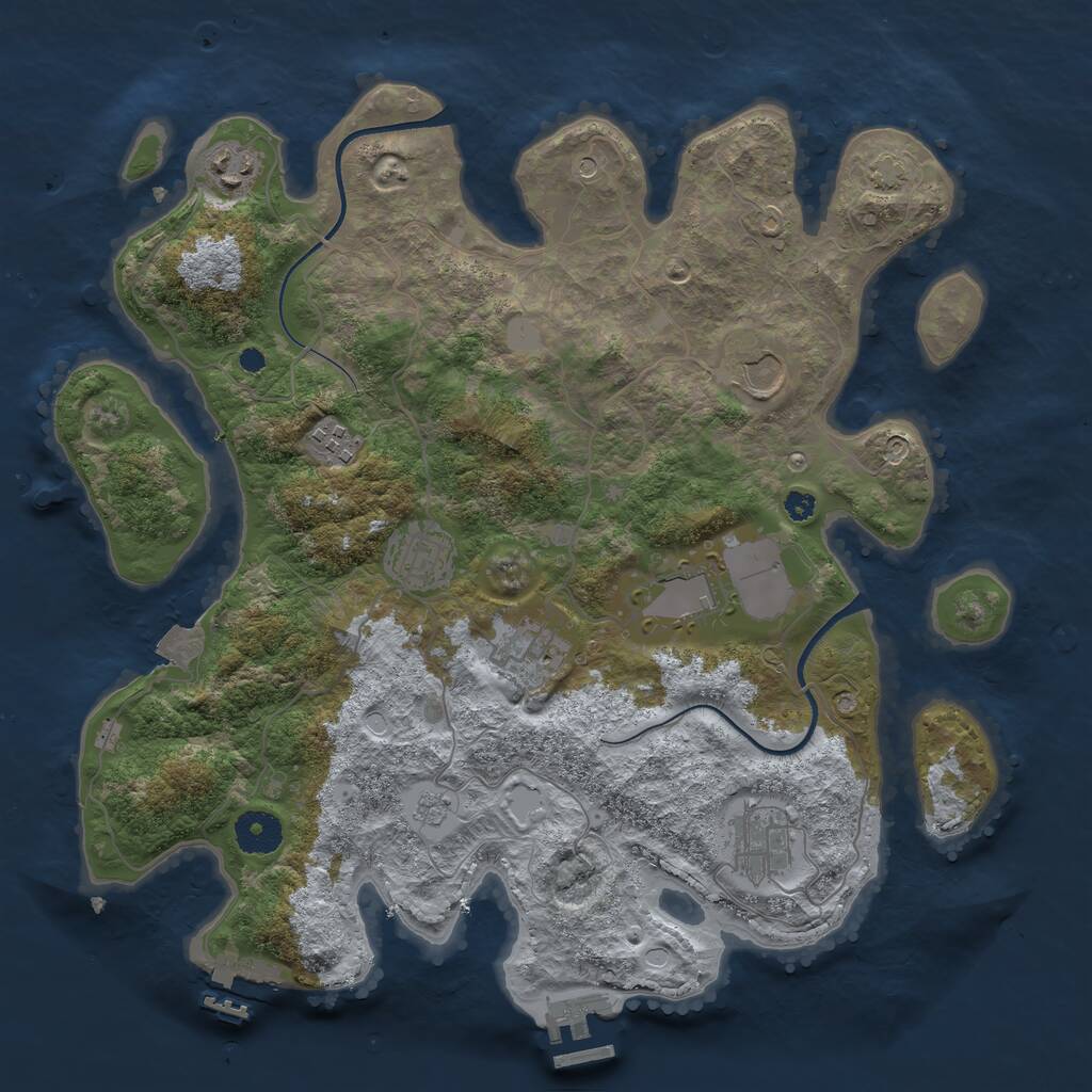 Rust Map: Procedural Map, Size: 3600, Seed: 15068, 13 Monuments