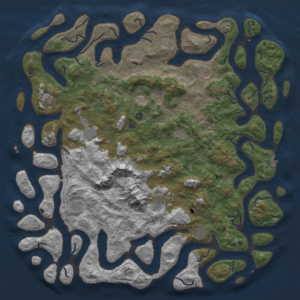 Rust Map: Procedural Map, Size: 6000, Seed: 92485651, 18 Monuments