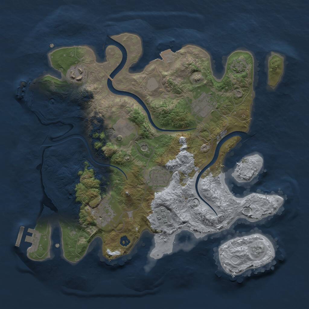 Rust Map: Procedural Map, Size: 3000, Seed: 660, 11 Monuments