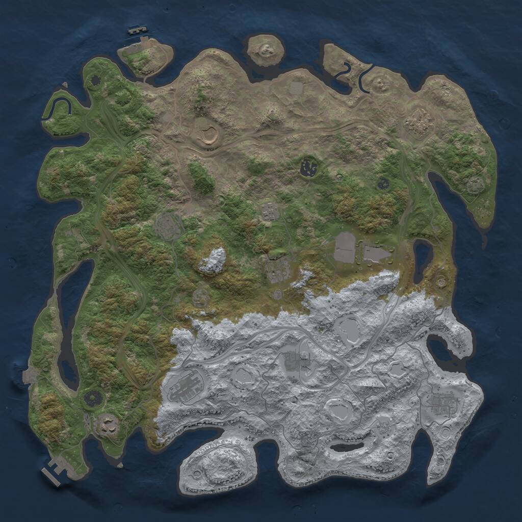 Rust Map: Procedural Map, Size: 4500, Seed: 422263044, 17 Monuments
