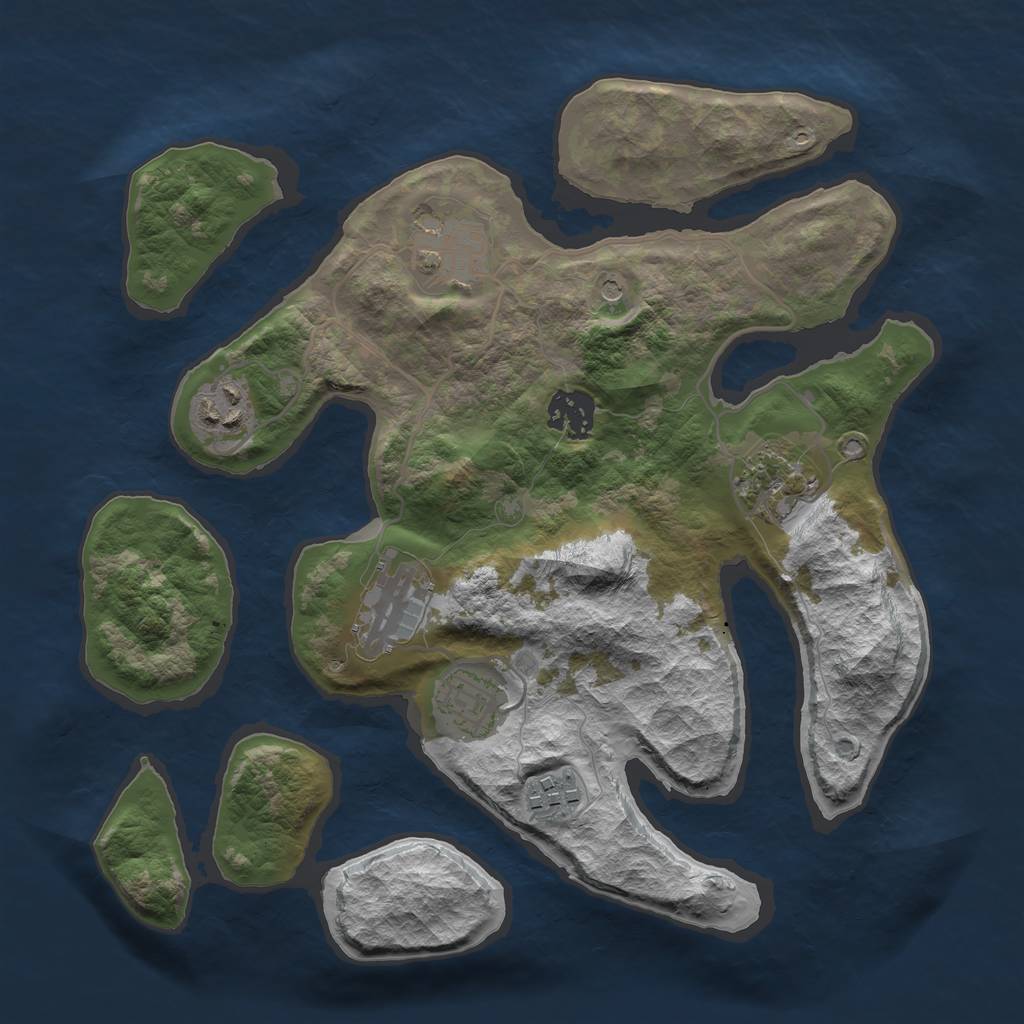 Rust Map: Barren, Size: 3100, Seed: 767198737, 10 Monuments