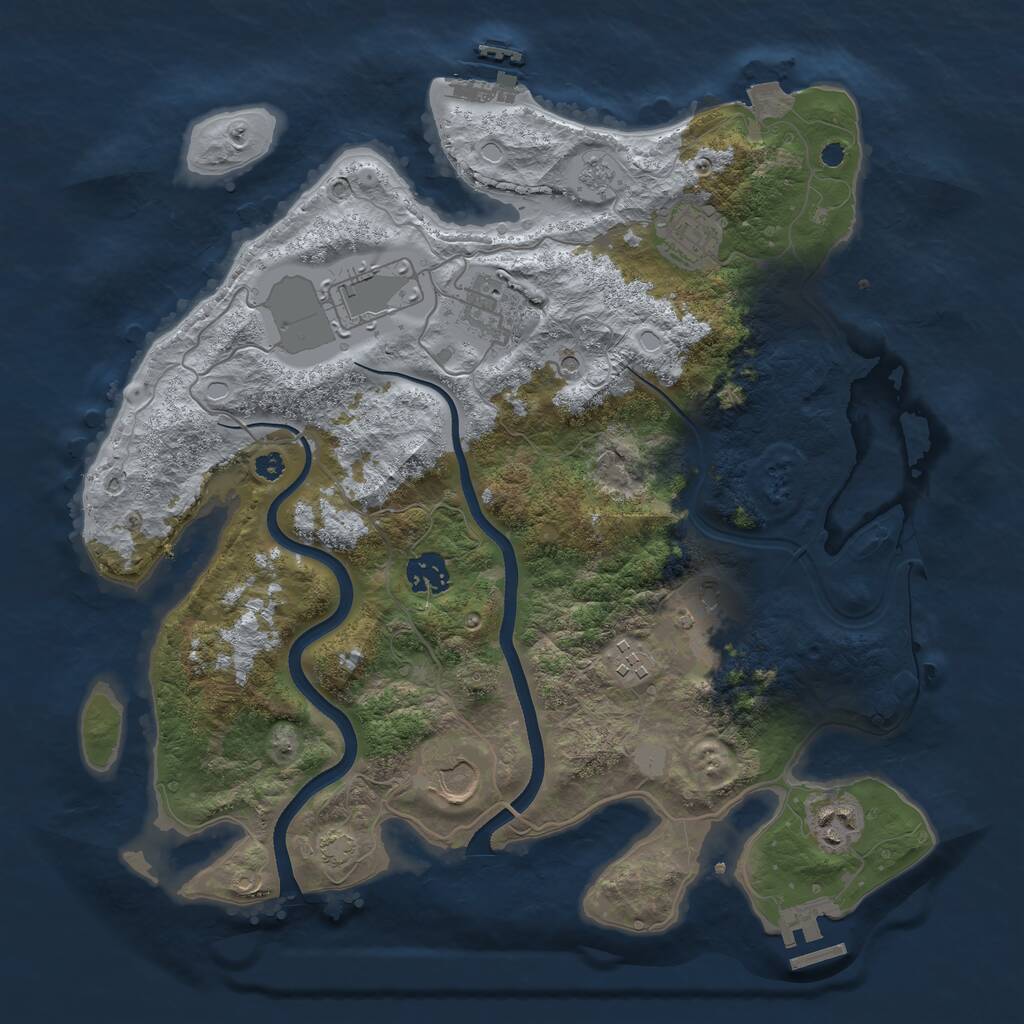 Rust Map: Procedural Map, Size: 3600, Seed: 507269208, 14 Monuments