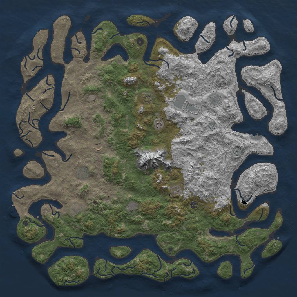 Rust Map: Procedural Map, Size: 6000, Seed: 1522541, 19 Monuments