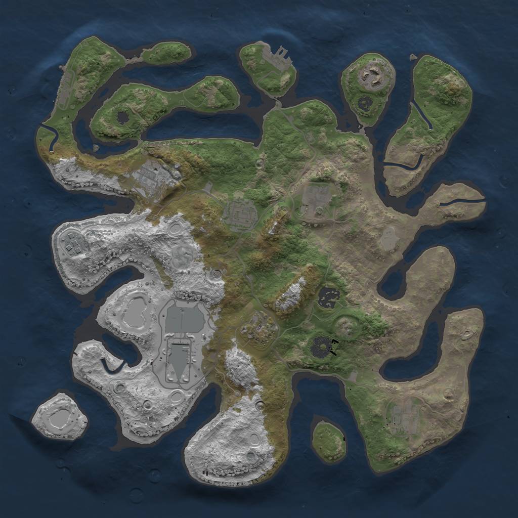 Rust Map: Procedural Map, Size: 3550, Seed: 210631, 17 Monuments