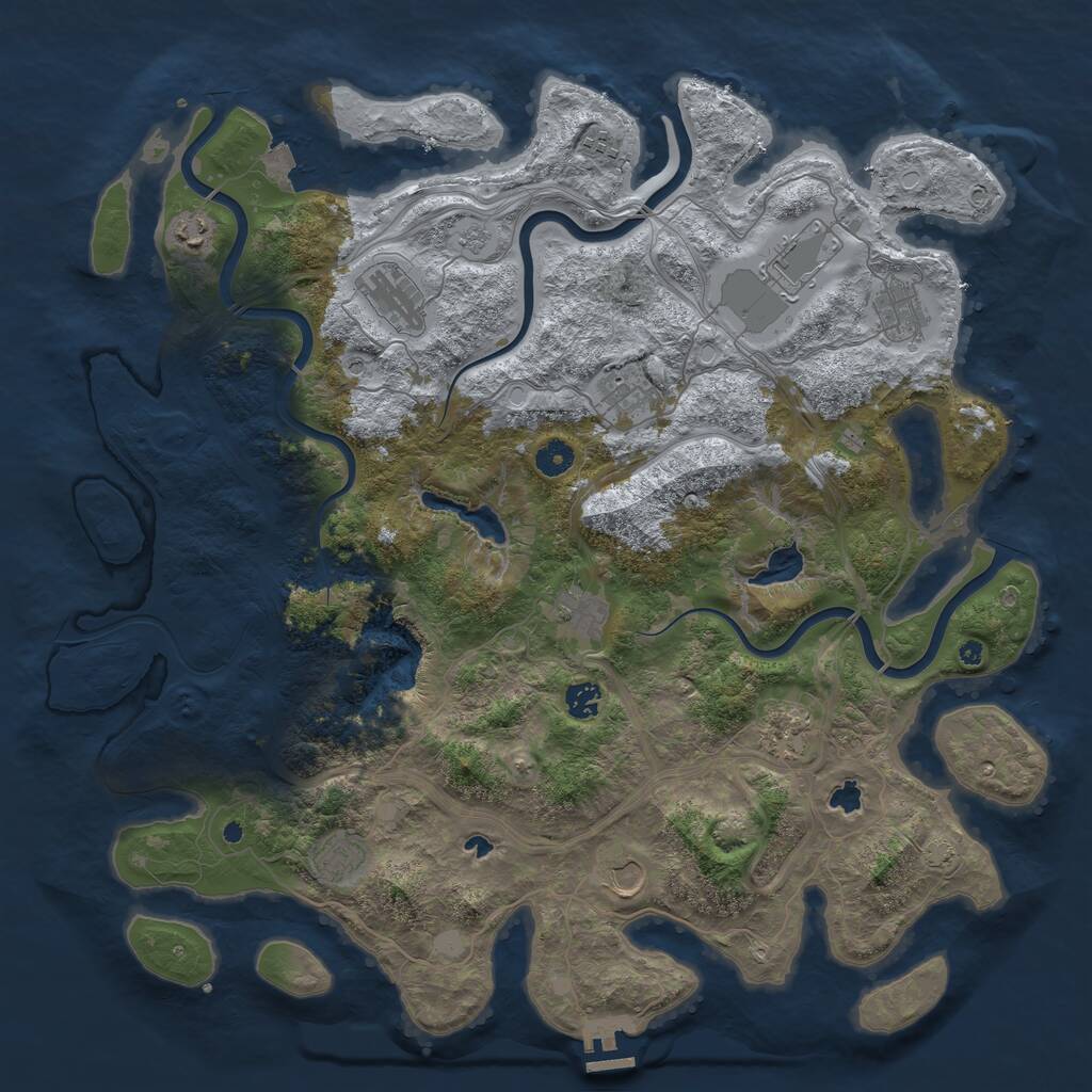 Rust Map: Procedural Map, Size: 4500, Seed: 220, 16 Monuments