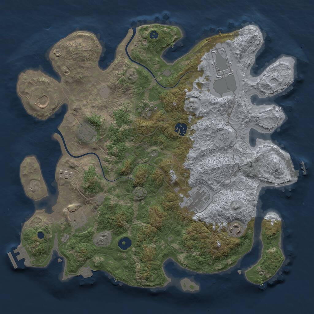 Rust Map: Procedural Map, Size: 3700, Seed: 166926706, 15 Monuments