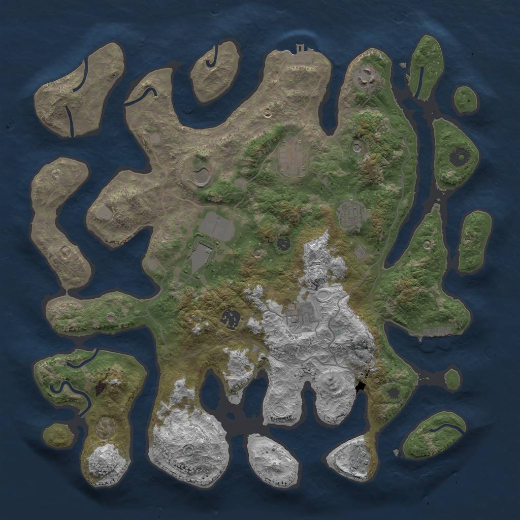 Rust Map: Procedural Map, Size: 4006, Seed: 16515, 16 Monuments