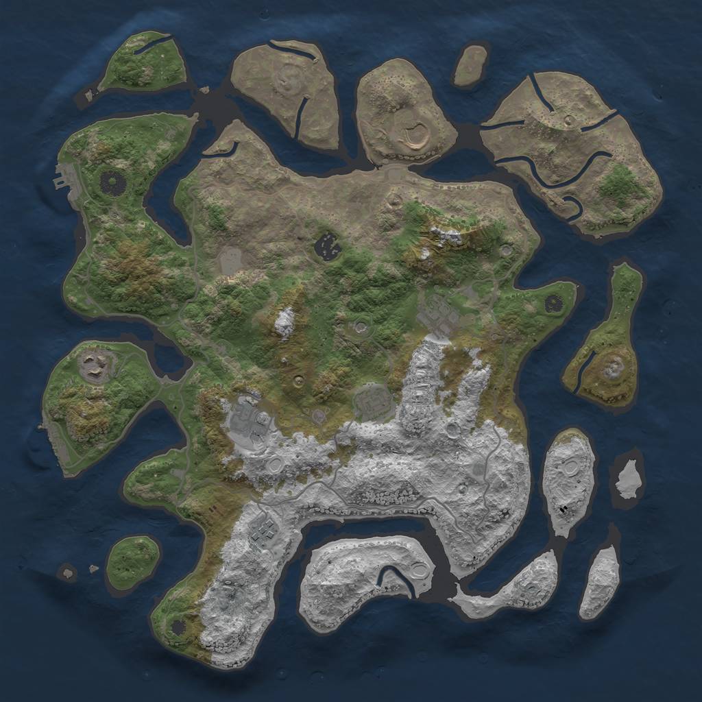 Rust Map: Procedural Map, Size: 4000, Seed: 47523, 15 Monuments