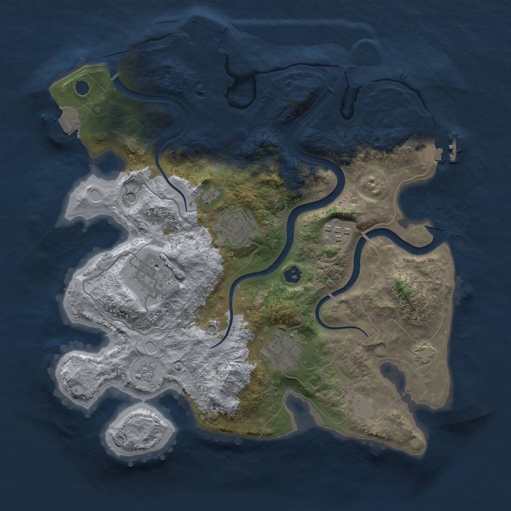 Rust Map: Procedural Map, Size: 3000, Seed: 1101267101, 10 Monuments