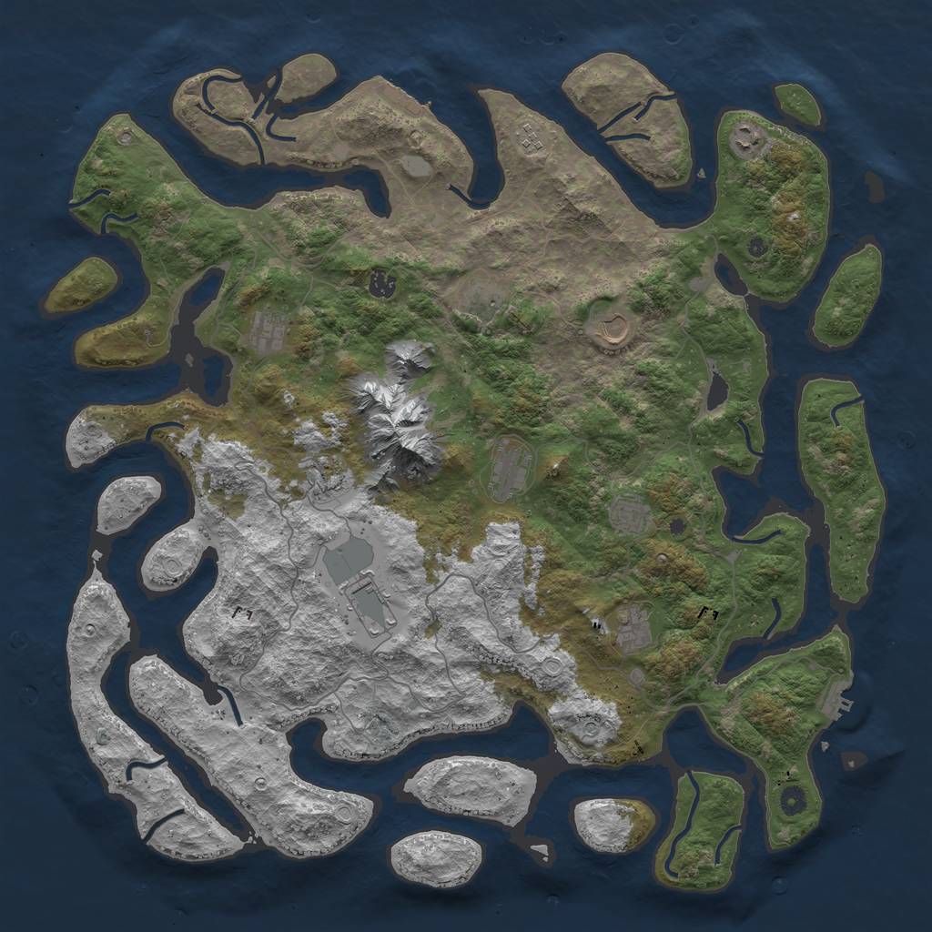 Rust Map: Procedural Map, Size: 5000, Seed: 783, 19 Monuments