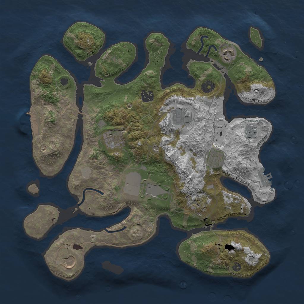 Rust Map: Procedural Map, Size: 3500, Seed: 1778656652, 17 Monuments