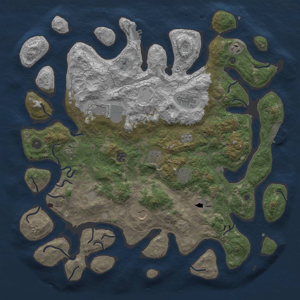 Rust Map: Procedural Map, Size: 4500, Seed: 94772113, 18 Monuments