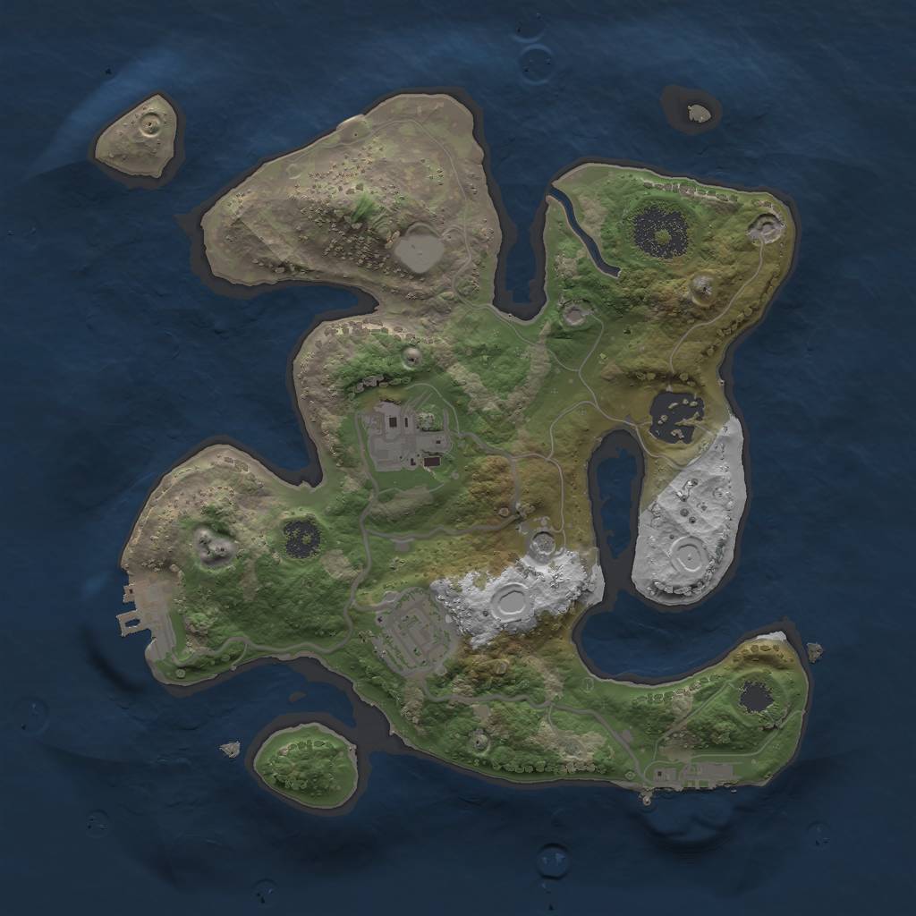 Rust Map: Procedural Map, Size: 2500, Seed: 301670002, 11 Monuments