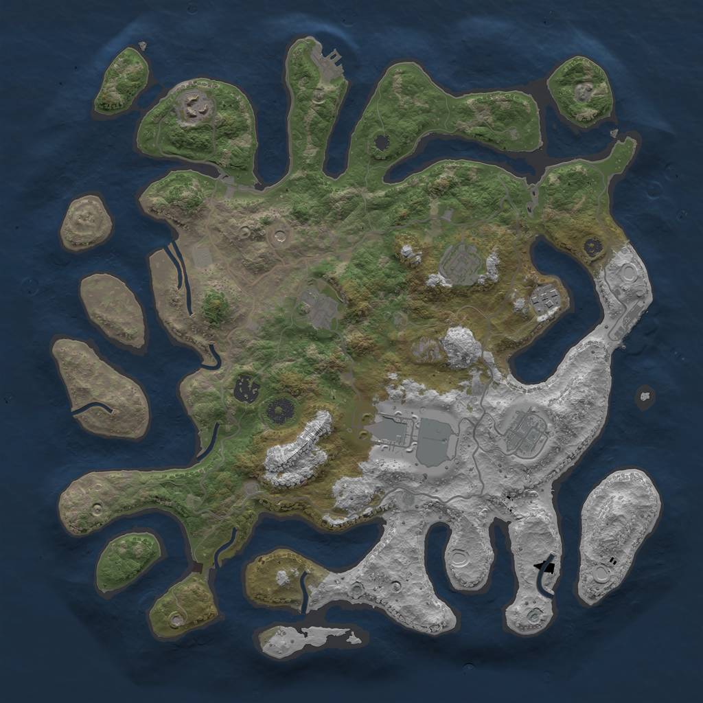 Rust Map: Procedural Map, Size: 4000, Seed: 52809868, 15 Monuments
