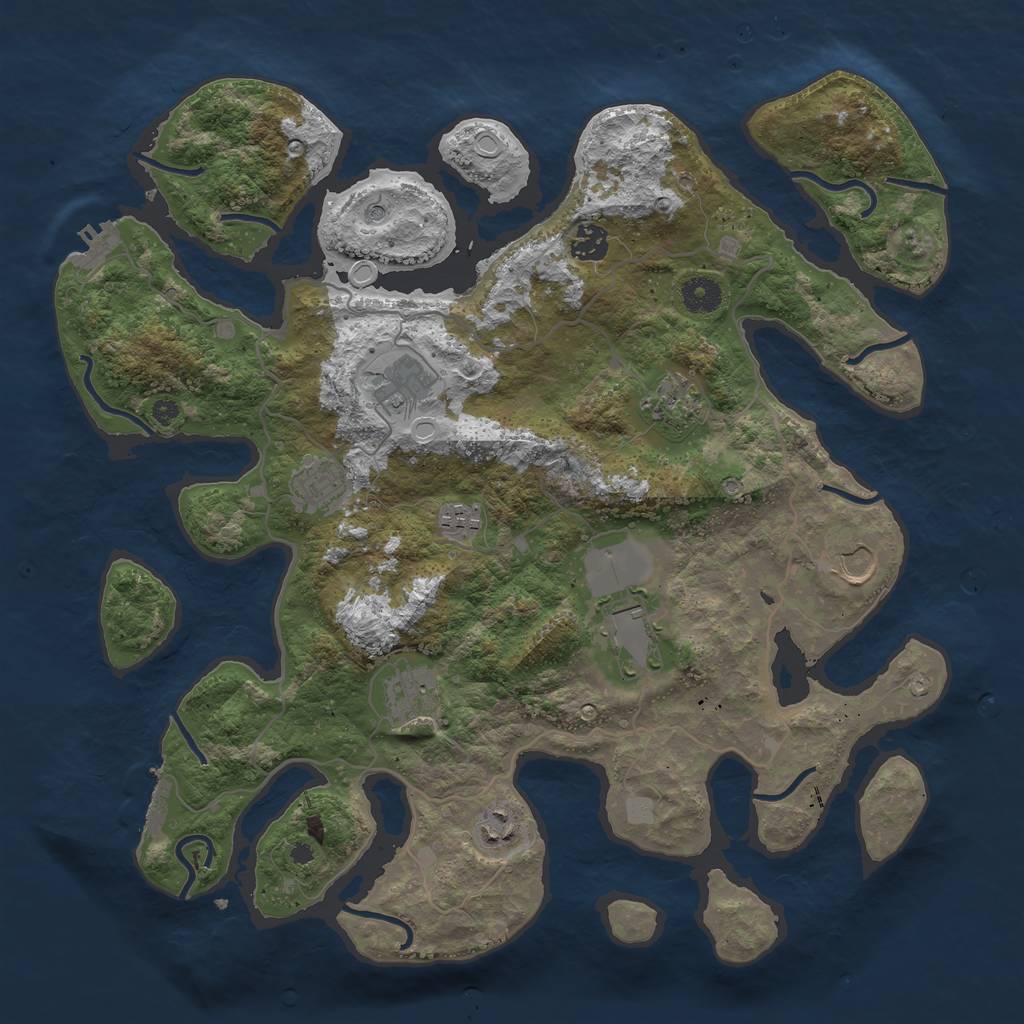 Rust Map: Procedural Map, Size: 4000, Seed: 594377, 17 Monuments